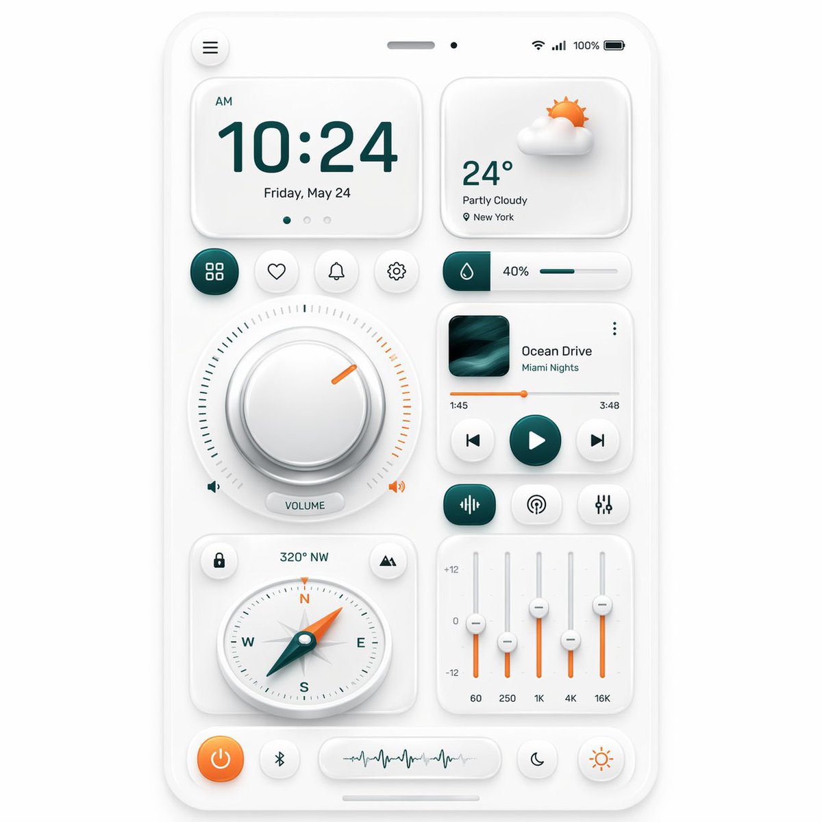Neumorphic mobile dashboard UI