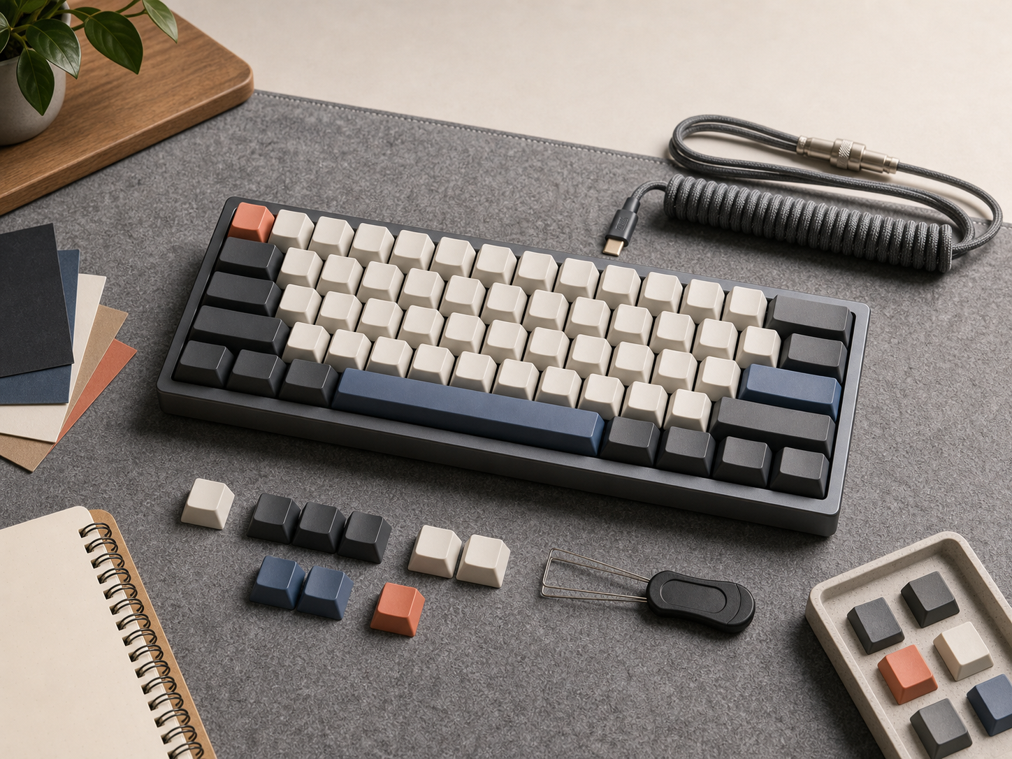 Mechanical keyboard kit product photography Prompt