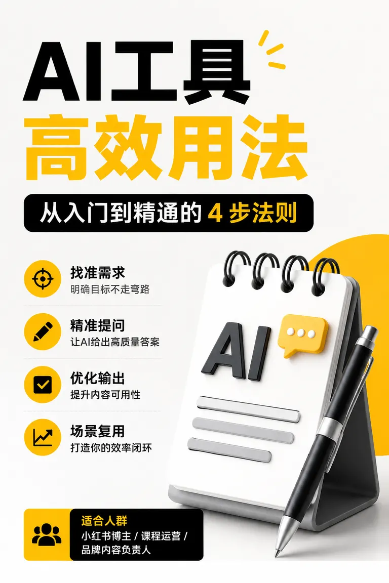 Xiaohongshu Cover Visual Director · Methodology Cover AI Tool Tutorial Post Cover