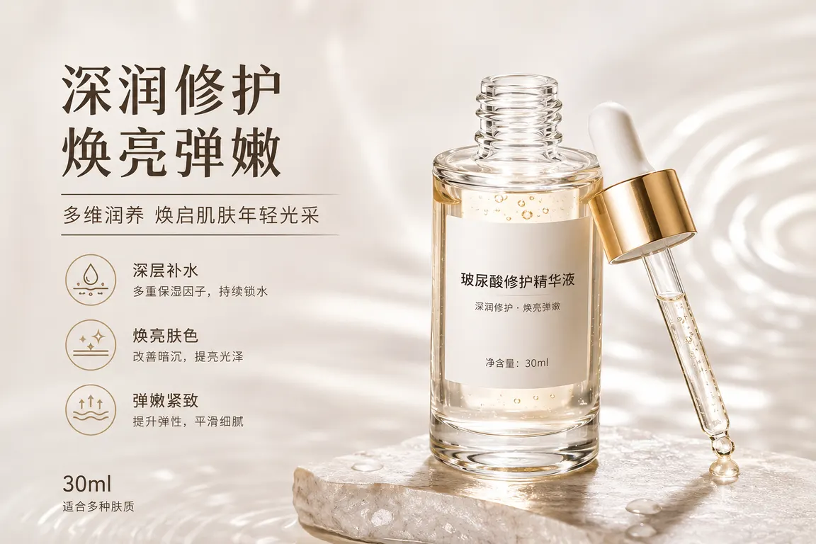 E-commerce Main Image Visual Director · Selling Point Main Image — Skincare Serum New Product Main Image