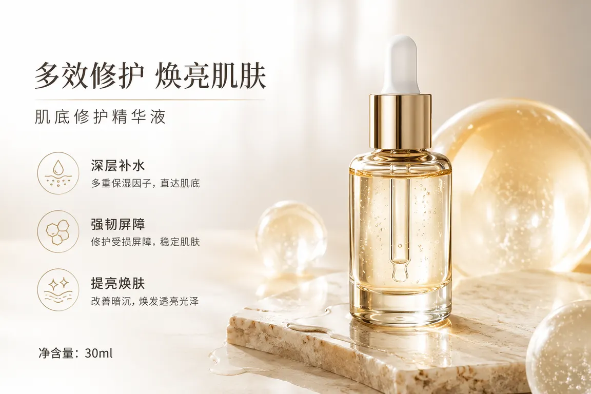 E-commerce Main Image Visual Director · Scene Main Image Skincare Serum New Product Main Image